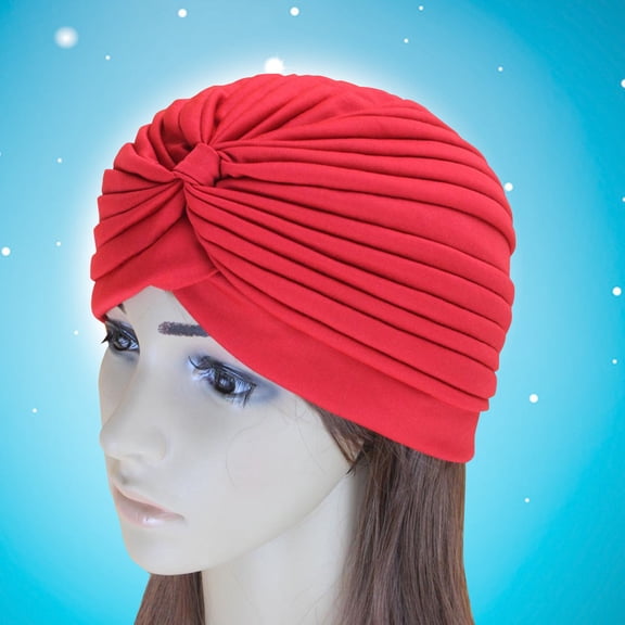 UPKOCH Knoted Turban Women Headwear Foldable for Yoga Red 1Set