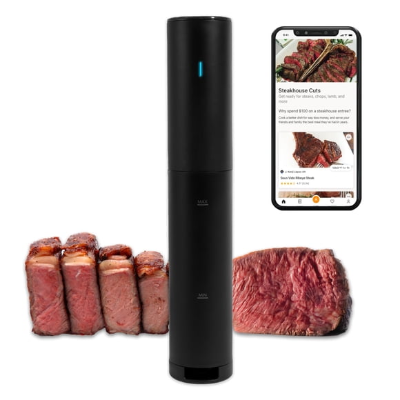 Anova Culinary Sous Vide - Cocina de precisión mini, 850 vatios, negro y naranja, habilitada para aplicación, modelo 2024