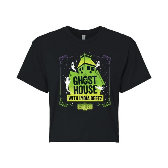 Beetlejuice Beetlejuice - Ghost House Lydia Deetz - Junior's Cropped Tee