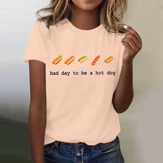 MAIHAN T Shirts for Women Loose Fit Casual Summer Funny Printed Graphic Shirts Womens Summer Tops Lightweight Sweatshirts for Women