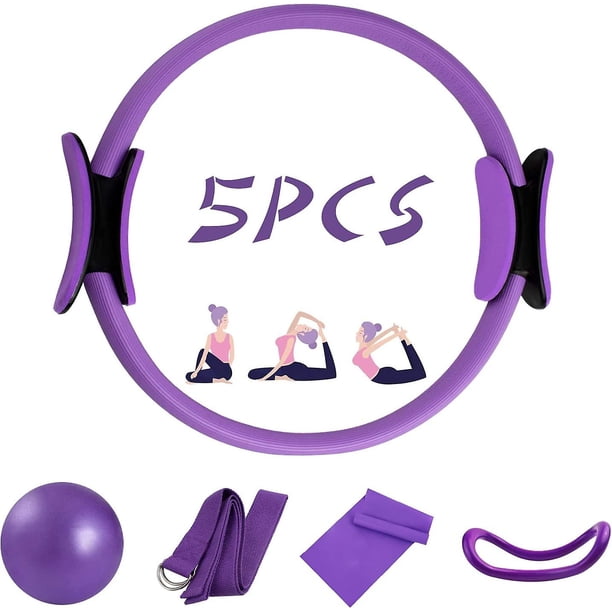 Juego de anillos de Pilates de 5 uds., equipo de Pilates con Círculo Mágico de Yoga y Fitness de 14 "para entrenamiento en casa, Kit de Fitness