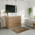 thumbnail image 2 of Eviva Lugano 42" Natural Oak Modern Bathroom Vanity w/ White Integrated Top, 2 of 6