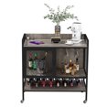 thumbnail image 5 of BENOSS Armoire à Vin à 3 Niveaux avec Porte-Gobelets et Rangement Ventilé, Gris, 5 of 5