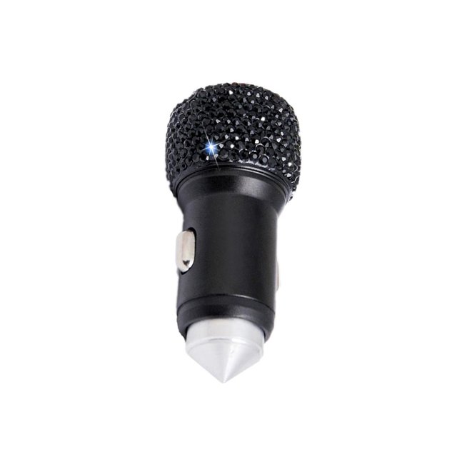 Cargador De Martillo De Seguridad Para Teléfono Móvil Con Tachuelas De Diamantes, Cargador De Coche De Aleación De Aluminio Para Teléfono De Coche De Carga Rápida Usb Dual Eigraketly VI008647-01