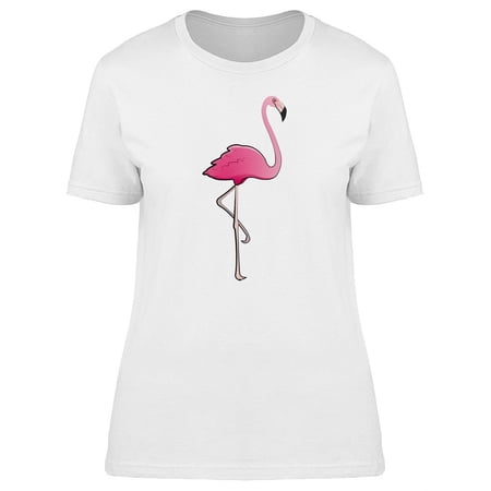 Cartoon Pink Flamingo T-Shirt Women -Image by Shutterstock Female Large