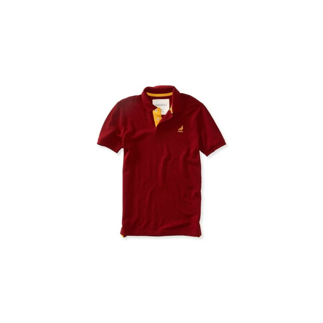 Aeropostale - Polo de rugby con logo bordado para hombre, rojo, mediano Aeropostale polo, rugbi
