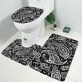 thumbnail image 2 of Black Paisley Pattern Bathroom Rugs Sets 3 Piece,Toilet Cover Set,Absorbent Non Slip Bathroom Mats Sets with U-Shaped Contour Rug Toilet Rug Set, 2 of 5