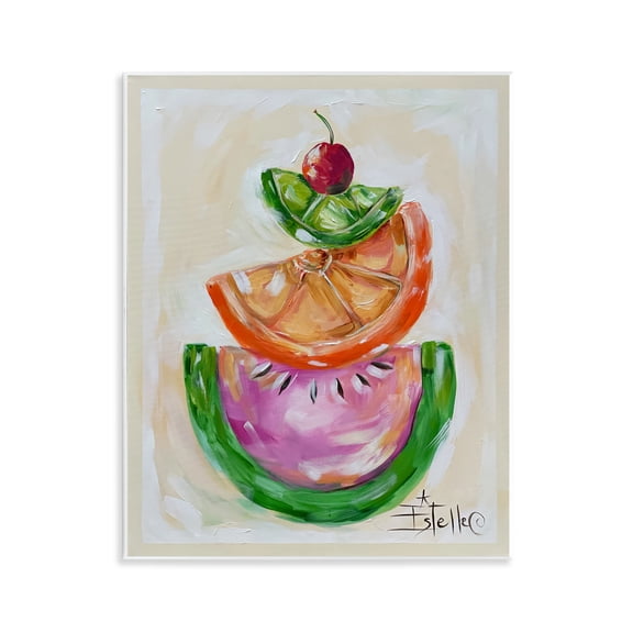 Stupell Industries Stacked Fruit Slices Food & Beverage Painting Unframed Art Print Wall Art, 11 x 14