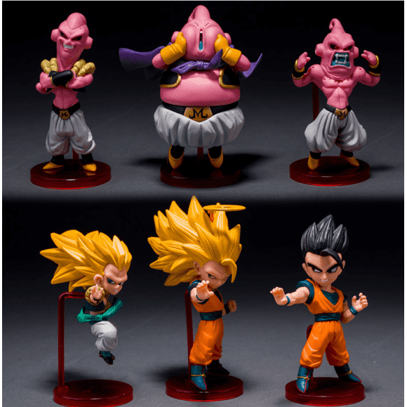 6pcs Dragon Ball Z Super Saiyan Goku Goham Buu Boo WCF Figure 9-11cm