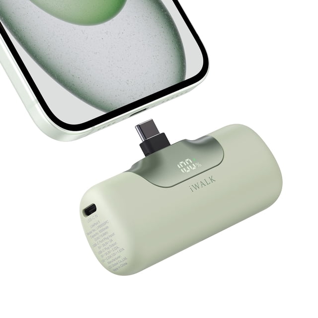 Cargador portátil iWALK 5500mAh carga rápida 22.5W verde