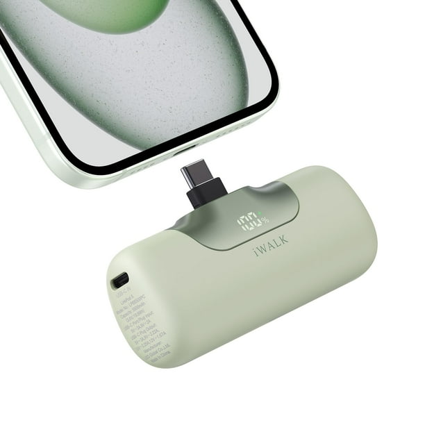 Cargador portátil iWALK 5500mAh carga rápida 22.5W verde