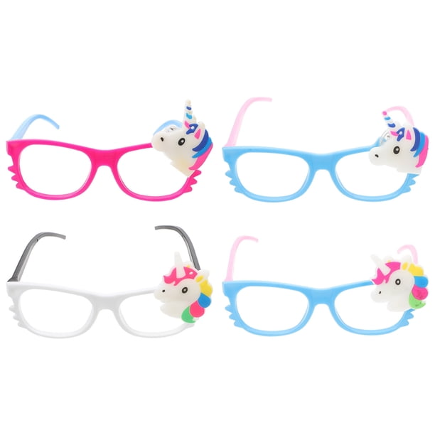 EeaseMX 4 gafas luminosas de unicornio para niños, accesorios para fotos.
