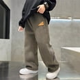 thumbnail image 4 of RIJOPUTY Yoga Pants Flare Wide Leg Sweatpants Boys Sweat Pants Size 14-16 Black Restaurant Pants Black Sweatpants Clothes for Teen Cute Clothes 3, Khaki 7-8 Years, 4 of 9