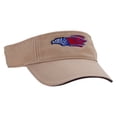 thumbnail image 5 of Flag Pattern Eagle Embroidered Pro Style Cotton Twill Washed Visor - Khaki Navy OSFM, 5 of 5
