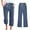 Navy, variant on Cute Print Teen Girls Cotton Linen Pants 2024 Fashion Women's High Waist Casual Lounge Capris Summer Beach Capri Pants