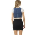 thumbnail image 7 of Made by Olivia Women's Jean Vest Crop Denim Top Button Down Waistcoat Vest Sleeveless Jacket, 7 of 7