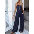 thumbnail image 5 of PRETTYGARDEN Jumpsuits for Women Dressy Summer Sleeveless Travel One Piece Outfits Spring Casual Wide Leg Pants Rompers, 5 of 7
