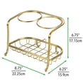 thumbnail image 3 of mDesign Steel Bathroom Countertop Hair Tool Organizer Holder Tray, Soft Brass, 3 of 5