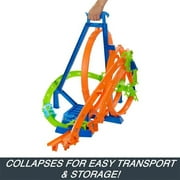 Hot Wheels Track Set w/ 5 Crash Zones, Motorized Booster, 1 Car, 2 Loops