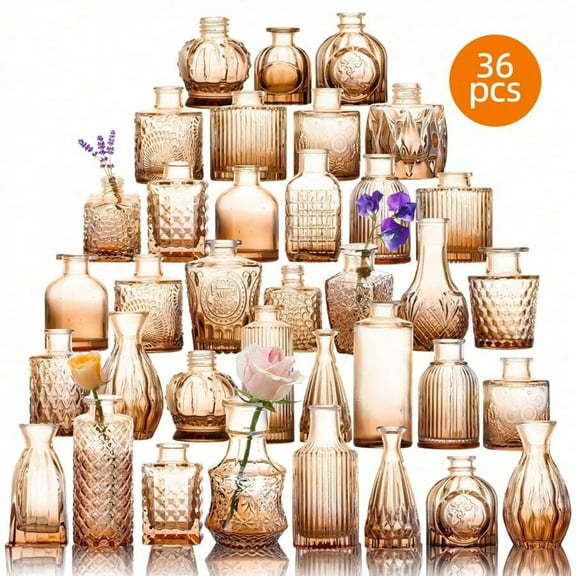 36 Glass Bud Vase Set, Small Vases For Flowers, Vases For Centerpieces Little Flower Vases In Bulk