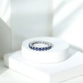 thumbnail image 5 of Rosec Jewels Trellis Set Lab Created Blue Sapphire Womens Eternity Ring, Lab Grown Blue Sapphire Full Eternity Ring, 18K White Gold, US 11.00, 5 of 8