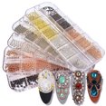 thumbnail image 4 of Graflsoa 12-Slot Nail Art Steel Beads Kit with 6 Sizes, Long Box Design, Model #02, 13cm Package, 4 of 7