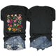 thumbnail image 2 of Blusas de Verano de las Mujeres Flor Impresa Cuello Redondo Manga Corta Superior, Verano Superior de las Mujeres, 2 of 4