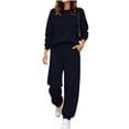 thumbnail image 4 of Mifsaly Womens Two Piece Sets Long Sleeve Crewneck Sweatshirts And Jogger Sweatpants with Pockets Fall Winter Trendy Daily Workout Casual Outfits, 4 of 8