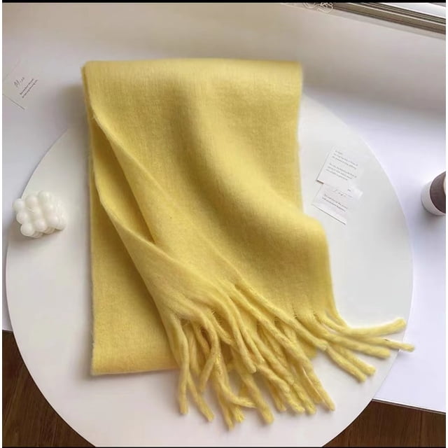 Nvzi Bufanda Pashmina Chales y Chales para Vestidos de Noche Viajes Oficina Bodas de Invierno Bufandas Grandes de Tacto de Cachemira, Amarillo C