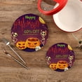 thumbnail image 2 of GZHJMY 2PCS Halloween Pumpkin Trivets Pot Holders Set and Placemats Set, Hot Pads, Table Mats for Cooking and Baking, Cotton Braided Hot Pads, 7.09"+9.45", 2 of 7