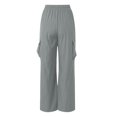 thumbnail image 5 of vigerkar Cargo Pants High for Women Waisted Wide Leg Trousers Elastic Waist Stretch Drawstring Casual Pants with Pockets Grey, M, 5 of 5