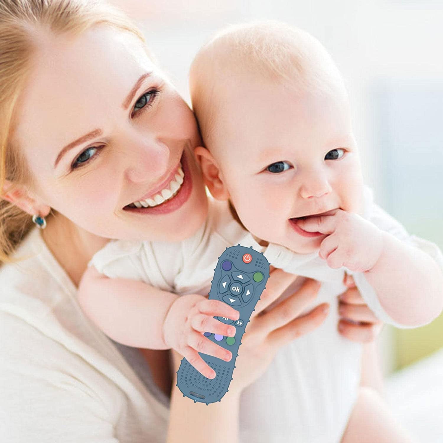 Jouets de dentition de bébé en silicone, télécommande TV Teethers pour bébés  0-18 mois, jouets à mâcher sensoriels pour bébé jouets de dentition à  distance