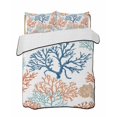 thumbnail image 2 of Quilts Full Size, Ocean Coral Soft Comforter Bedding Set for Bed, Coastal Orange Blue Green Nature Abstract Lightweight Quilted Bedspread with Pillow Cover(2 Pieces) for All Season, 78x90 Inch, 2 of 6