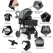 Costway Foldable Baby Stroller 2 in 1 Newborn Infant Travel Buggy Pushchair 22 lbs Gray
