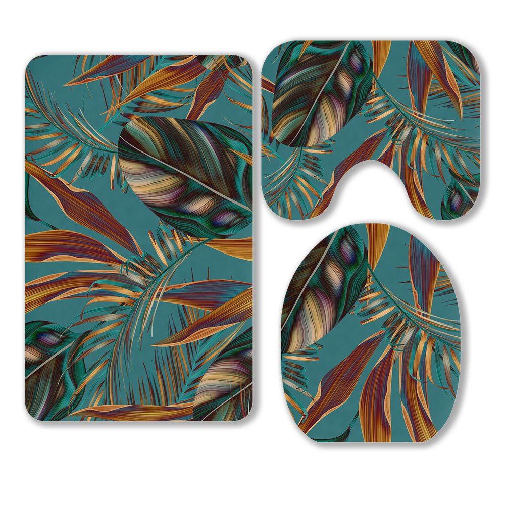 ECZJNT Tropical colorful leaves fashion floral Hawaiian style 3 Piece