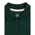 thumbnail image 3 of Wonder Nation Girls School Uniform Long Sleeve Interlock Polo Shirt, 2-Pack, Sizes 4-18 & 10-16 Plus, 3 of 3