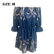 thumbnail image 2 of Vestido casual con estampado floral y hombros descubiertos, manga trompeta, para mujer, M, 2 of 6