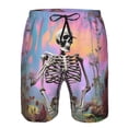 thumbnail image 3 of Fuzoiu Sky Sunflower Skull Print Men's Beach Shorts,Men's Swim Trunks,Quick Dry Board Shorts with Pockets,Men's Bathing Suits for Surfing, Running, and Casual Wear-X-Large, 3 of 6