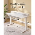 thumbnail image 2 of DESINO 63 x 30 Inch Height Adjustable Electric Standing Desk with Drawers, Stand Up Table with Large Storage Shelf, Sit Stand Desk for Home Office, White, 2 of 9