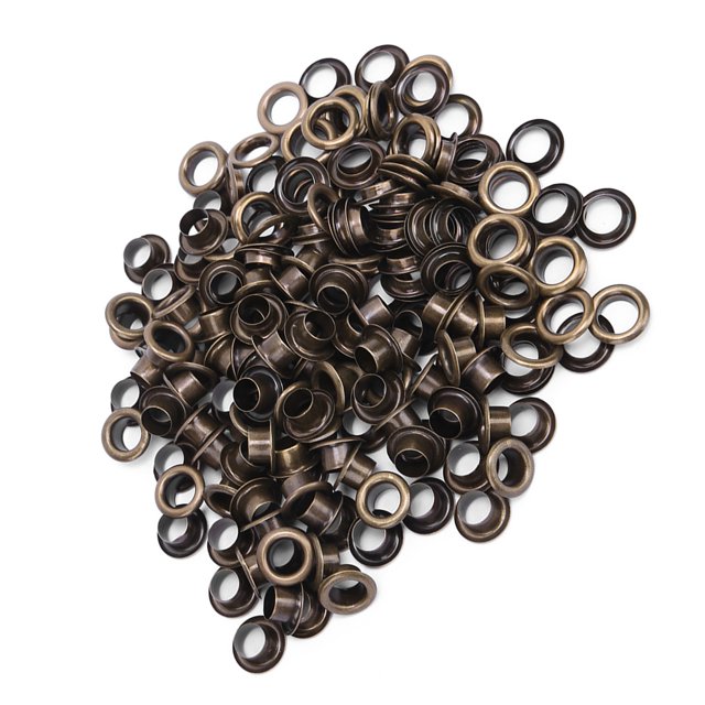 100PCS Eyelet Grommet Rivet Tool, 6mm Brass Double Sided Eyelet Hollow Rivet Craft Collection Clothing Accessories for DIY Scrapbook Leather Shoes