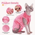 thumbnail image 3 of IDOMIK Cat Recovery Suit, Post-Surgery Onesie to Prevent Licking, Cone of Shame Alternative Surgical Spay Suit for Male Female Cat, Pink, M, 3 of 8