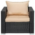 thumbnail image 6 of Palms Black 4-Piece Wicker Contemporary Sofa Set with Cushions, 6 of 10