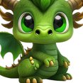 thumbnail image 4 of 2 Piezas Acrílico Lindo Dragón Verde 2D Dinosaurio Plano Navidad Del Coche Cgtredaw, 4 of 9