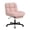 Pink, variant on Daluvenix Office Chair, Ergonomic Extra Wide Big Desk Chair with Retractable Footrest, Height Adjustable Swivel Teddy Fleece Mid Back Home Chair with Wheels, White