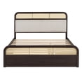 thumbnail image 6 of Harper & Bright Designs Queen Size Platform Bed Frame with Trundle and 2 Drawers, Wood Bed Frame with Padded Headboard, Espresso, 6 of 18