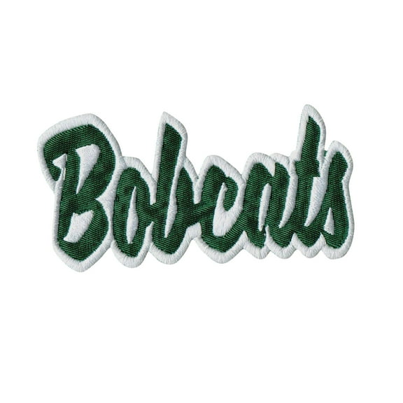 Bobcats - Dark Green/White - Team Mascot - Words/Names - Iron on Applique/Embroidered Patch