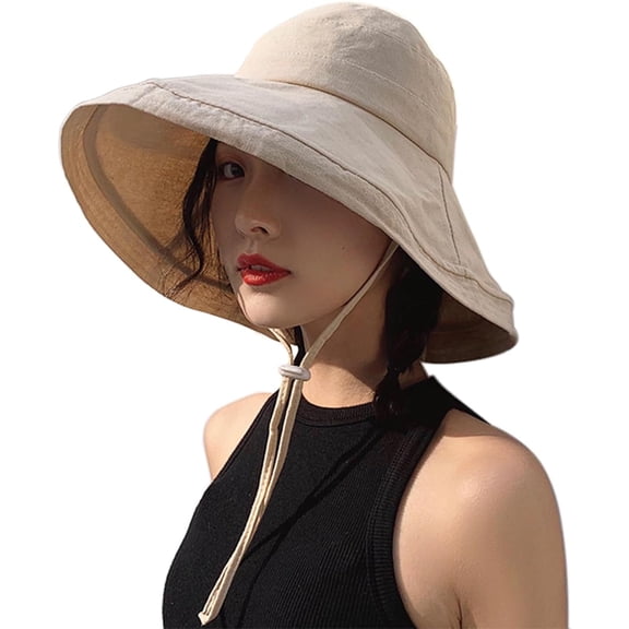 Wide Brim Bucket Hat - UPF50 Protection Travel Beach Sun Hat with Semi-Rigid Adjustable Foldable Brim