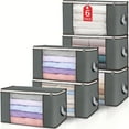thumbnail image 3 of 6 Pack Clothes Storage Bags, Upgraded Foldable Fabric Storage Bags, Storage, 3 of 5