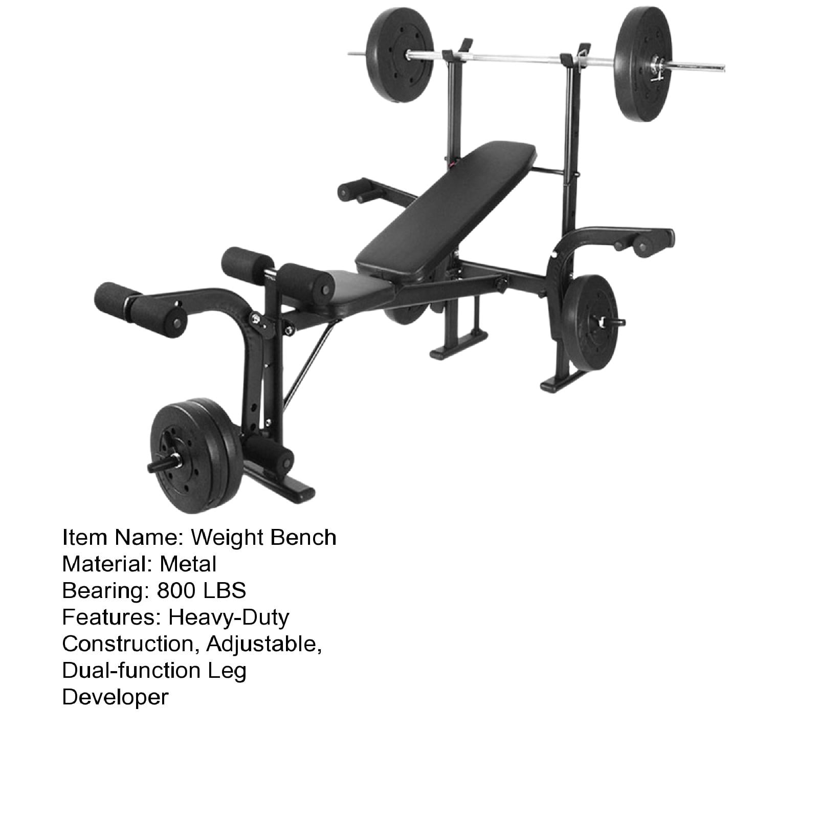Zksm Adjustable Weight Bench, Bench Press Rack with Squat Rack, Leg Exercises Preacher Curl Rack for Home Gym Full Body Workout