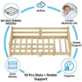 thumbnail image 5 of Mirightone Wood Twin Size Floor Bed with Guardrails, Montessori Twin Bed with Slats, No Box Spring Needed - Natural, 5 of 8